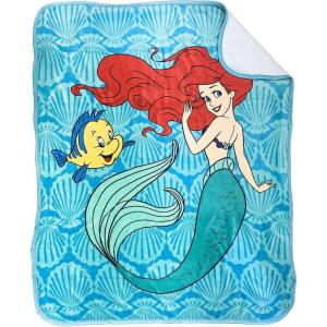 imageJay Franco Disney Frozen Springtime Sherpa Throw Blanket  Measures 50 x 60 inches Kids Bedding Features Elsa ampamp Anna  Fade Resistant Super SoftBlue  the Little Mermaid