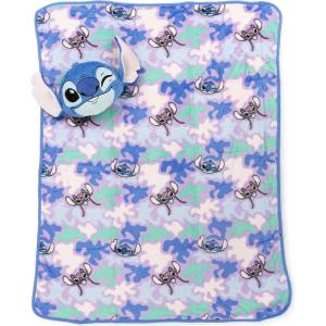 imageJay Franco Disney Pixar Inside Out Sadness Nogginz Set  40 x 50 Inch Lightweight Travel Throw Blanket ampamp Pillow  Kids Super Soft 2 Piece Bedding SetMulti  Lilo  Stitch