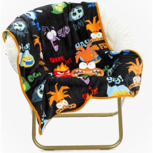 imageJay Franco Disney Pixar Inside Out Sadness Nogginz Set  40 x 50 Inch Lightweight Travel Throw Blanket ampamp Pillow  Kids Super Soft 2 Piece Bedding SetBlack  Anxiety