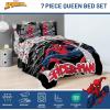 imageJay Franco Kids Comforter Set Includes Sheets and Pillow Covers  Soft and Cozy Bed Set for Stylish Room Decor Black  Spiderman 7 Piece Full BeddingBlack  Spiderman