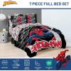 imageJay Franco Kids Comforter Set Includes Sheets and Pillow Covers  Soft and Cozy Bed Set for Stylish Room Decor Black  Spiderman 7 Piece Full BeddingBlack  Spiderman