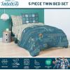 imageJay Franco Kids Comforter Set Includes Sheets and Pillow Covers  Soft and Cozy Bed Set for Stylish Room Decor Black  Spiderman 7 Piece Full BeddingBlue  Fantastic Four