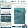 imageJay Franco Kids Comforter Set Includes Sheets and Pillow Covers  Soft and Cozy Bed Set for Stylish Room Decor Black  Spiderman 7 Piece Full BeddingBlue  Fantastic Four
