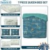 imageJay Franco Kids Comforter Set Includes Sheets and Pillow Covers  Soft and Cozy Bed Set for Stylish Room Decor Black  Spiderman 7 Piece Full BeddingBlue  Fantastic Four