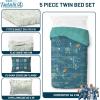 imageJay Franco Kids Comforter Set Includes Sheets and Pillow Covers  Soft and Cozy Bed Set for Stylish Room Decor Black  Spiderman 7 Piece Full BeddingBlue  Fantastic Four