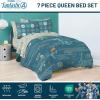 imageJay Franco Kids Comforter Set Includes Sheets and Pillow Covers  Soft and Cozy Bed Set for Stylish Room Decor Black  Spiderman 7 Piece Full BeddingBlue  Fantastic Four