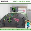 imageJay Franco Kids Comforter Set Includes Sheets and Pillow Covers  Soft and Cozy Bed Set for Stylish Room Decor Black  Spiderman 7 Piece Full BeddingGrey  Minecraft Movie