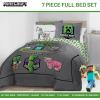 imageJay Franco Kids Comforter Set Includes Sheets and Pillow Covers  Soft and Cozy Bed Set for Stylish Room Decor Black  Spiderman 7 Piece Full BeddingGrey  Minecraft Movie