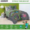 imageJay Franco Kids Comforter Set Includes Sheets and Pillow Covers  Soft and Cozy Bed Set for Stylish Room Decor Black  Spiderman 7 Piece Full BeddingGrey  Minecraft Movie