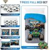 imageJay Franco Kids Comforter Set Includes Sheets and Pillow Covers  Soft and Cozy Bed Set for Stylish Room Decor Gray  Monster Jam 01 7 Piece Full Size Bedding