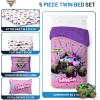 imageJay Franco Kids Comforter Set Includes Sheets and Pillow Covers  Soft and Cozy Bed Set for Stylish Room Decor Pink  Monster Jam 5 Piece Twin Bedding
