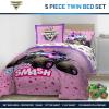 imageJay Franco Kids Comforter Set Includes Sheets and Pillow Covers  Soft and Cozy Bed Set for Stylish Room Decor Pink  Monster Jam 5 Piece Twin Bedding