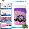 imageJay Franco Kids Comforter Set Includes Sheets and Pillow Covers  Soft and Cozy Bed Set for Stylish Room Decor Pink  Monster Jam 7 Piece Full Bedding