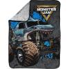 imageJay Franco Kids Plush Throw Blanket Soft ampamp Comfy Throw for Couch or Bed  Cozy Home Dcor for Living Room ampamp Bedroom Blue  Monster Jam 40x50  Travel BlanketGray  Monster Jam
