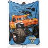 imageJay Franco Kids Plush Throw Blanket Soft ampamp Comfy Throw for Couch or Bed  Cozy Home Dcor for Living Room ampamp Bedroom Blue  Monster Jam 40x50  Travel BlanketBlue  Monster Jam