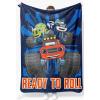 imageJay Franco Kids Plush Throw Blanket Soft ampamp Comfy Throw for Couch or Bed  Cozy Home Dcor for Living Room ampamp Bedroom Blue  Monster Jam 40x50  Travel BlanketBlue  Blaze