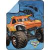 imageJay Franco Kids Plush Throw Blanket Soft ampamp Comfy Throw for Couch or Bed  Cozy Home Dcor for Living Room ampamp Bedroom Blue  Monster Jam 40x50  Travel BlanketBlue  Monster Jam