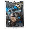 imageJay Franco Kids Plush Throw Blanket Soft ampamp Comfy Throw for Couch or Bed  Cozy Home Dcor for Living Room ampamp Bedroom Blue  Monster Jam 40x50  Travel BlanketGray  Monster Jam