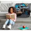 imageJay Franco Kids Plush Throw Blanket Soft ampamp Comfy Throw for Couch or Bed  Cozy Home Dcor for Living Room ampamp Bedroom Blue  Monster Jam 40x50  Travel BlanketGray  Monster Jam
