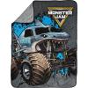 imageJay Franco Kids Plush Throw Blanket Soft ampamp Comfy Throw for Couch or Bed  Cozy Home Dcor for Living Room ampamp Bedroom Blue  Monster Jam 40x50  Travel BlanketGray  Monster Jam