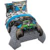 imageJay Franco Kids Comforter Set Includes Sheets and Pillow Covers  Soft and Cozy Bed Set for Stylish Room Decor Gray  Monster Jam 01 5 Piece Twin Size Bedding