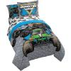 imageJay Franco Kids Comforter Set Includes Sheets and Pillow Covers  Soft and Cozy Bed Set for Stylish Room Decor Gray  Monster Jam 01 7 Piece Full Size Bedding