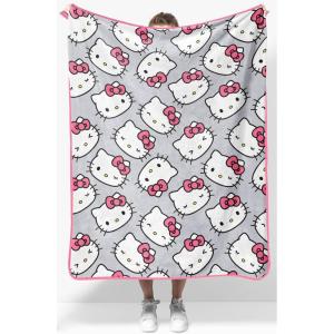 imageJay Franco Kids Plush Throw Blanket Soft ampamp Comfy Throw for Couch or Bed  Cozy Home Dcor for Living Room ampamp Bedroom Blue  Monster Jam 40x50  Travel BlanketGray  Hello Kitty