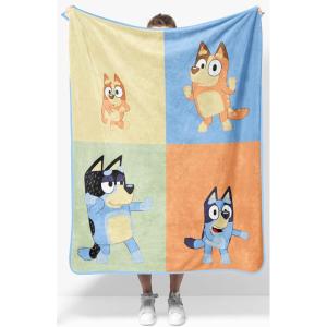 imageJay Franco Kids Plush Throw Blanket Soft ampamp Comfy Throw for Couch or Bed  Cozy Home Dcor for Living Room ampamp Bedroom Blue  Monster Jam 40x50  Travel BlanketMulti  Bluey