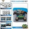 imageJay Franco Kids Comforter Set Includes Sheets and Pillow Covers  Soft and Cozy Bed Set for Stylish Room Decor Gray  Monster Jam 01 7 Piece Queen Size Bedding
