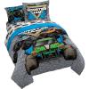 imageJay Franco Kids Comforter Set Includes Sheets and Pillow Covers  Soft and Cozy Bed Set for Stylish Room Decor Gray  Monster Jam 01 7 Piece Queen Size Bedding