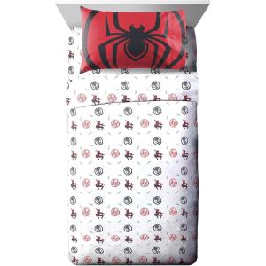 imageJay Franco Marvel Miles Morales New Kid Twin Sheet Set  3 Piece Set Super Soft and Cozy Kids Bedding  Fade Resistant Microfiber Sheets Official Marvel Product