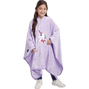 imageJay Franco Nickelodeon JoJo Siwa Unicorn Throwbee  2in1 Wearable Kids Plush Throw Blanket Poncho  Fade Resistant Polyester 50 x 60 Inch Official Nickelodeon Product