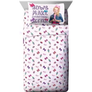 imageNickelodeon JoJo Siwa Sweet Life PinkWhite 3 Piece Twin Sheet Set