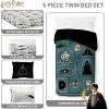 imageJay Franco Kids Comforter Set Includes Sheets and Pillow Covers  Soft and Cozy Bed Set for Stylish Room Decor Blue  Harry Potter 5 Piece Twin Size Bedding