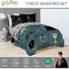 imageJay Franco Kids Comforter Set Includes Sheets and Pillow Covers  Soft and Cozy Bed Set for Stylish Room Decor Blue  Harry Potter 7 Piece Queen Size Bedding