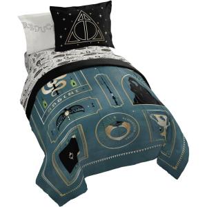 imageJay Franco Kids Comforter Set Includes Sheets and Pillow Covers  Soft and Cozy Bed Set for Stylish Room Decor Blue  Harry Potter 5 Piece Twin Size Bedding