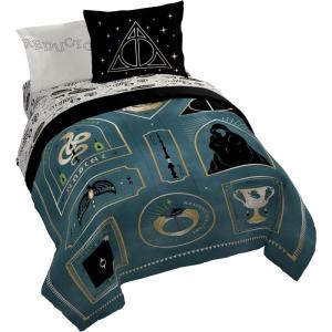 imageJay Franco Kids Comforter Set Includes Sheets and Pillow Covers  Soft and Cozy Bed Set for Stylish Room Decor Blue  Harry Potter 7 Piece Queen Size Bedding