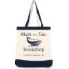 imageJay Franco The Summer I Turned Pretty Whale of a Tale Cousins Beach Tote Bag  Canvas Shoulder Handbag Measures 16 x 14 inches Double Straps Navy