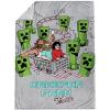 imageJay Franco Kids Plush Throw Blanket  Soft ampamp Comfy 50x70 Inches Throw for Couch or Bed  Cozy Home Dcor for Living Room ampamp Bedroom Grey  Minecraft Creeper