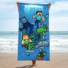 imageJay Franco Minecraft Underwater Adventure BathPoolBeach Towel  Super Soft ampamp Absorbent Fade Resistant Cotton Towel Features Alex ampamp Steve Measures 28 x 58 inches Official Minecraft ProductBlue  Minecraft