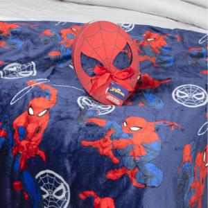 imageJay Franco Minecraft Throw Blanket with Gift Box  Plush Throw Measures 46 x 60 Inches  Super Soft Special Edition Gamer Fleece Bedding Features CreeperBlue  Spiderman