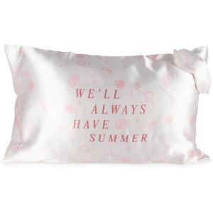 imageJay Franco Satin Pillowcase and Eye Mask Set  Standard Size 20x30 Inch Silky Soft Premium Pillow Cover Pink  The Summer I Turned PrettyPink  the Summer I Turned Pretty