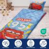 imageJay Franco Kids Slumber Bag and Pillow  54 x 27 Inch Comfy Indoor Sleeping Bag for School and Sleepovers 2 Piece Set Blue  Teenage Mutant Ninja TurtlesBlue  Cars