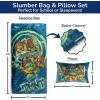 imageJay Franco Kids Slumber Bag and Pillow  54 x 27 Inch Comfy Indoor Sleeping Bag for School and Sleepovers 2 Piece Set Blue  Teenage Mutant Ninja TurtlesBlue  Teenage Mutant Ninja Turtles