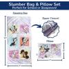 imageJay Franco Kids Slumber Bag and Pillow  54 x 27 Inch Comfy Indoor Sleeping Bag for School and Sleepovers 2 Piece Set Blue  Teenage Mutant Ninja TurtlesPurple  Minnie Mouse