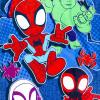 imageJay Franco Kids Slumber Bag and Pillow  54 x 27 Inch Comfy Indoor Sleeping Bag for School and Sleepovers 2 Piece Set Blue  Teenage Mutant Ninja TurtlesBlue  Spidey  His Amazing Friends
