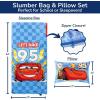 imageJay Franco Kids Slumber Bag and Pillow  54 x 27 Inch Comfy Indoor Sleeping Bag for School and Sleepovers 2 Piece Set Blue  Teenage Mutant Ninja TurtlesBlue  Cars