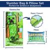 imageJay Franco Kids Slumber Bag and Pillow  54 x 27 Inch Comfy Indoor Sleeping Bag for School and Sleepovers 2 Piece Set Blue  Teenage Mutant Ninja TurtlesGreen  Minecraft