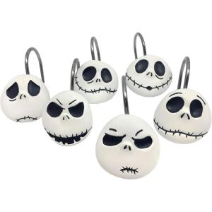 imageDisney Nightmare Before Christmas Jack Skellington 12Piece Shower Curtain Hooks