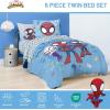imageJay Franco Kids Comforter Set Includes Sheets and Pillow Covers  Soft and Cozy Bed Set for Stylish Room Decor Light Blue  Spidey ampamp His Amazing Friends 5 Piece Twin Bedding